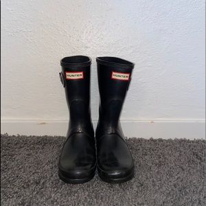 Black Hunter Rain Boots-short gloss